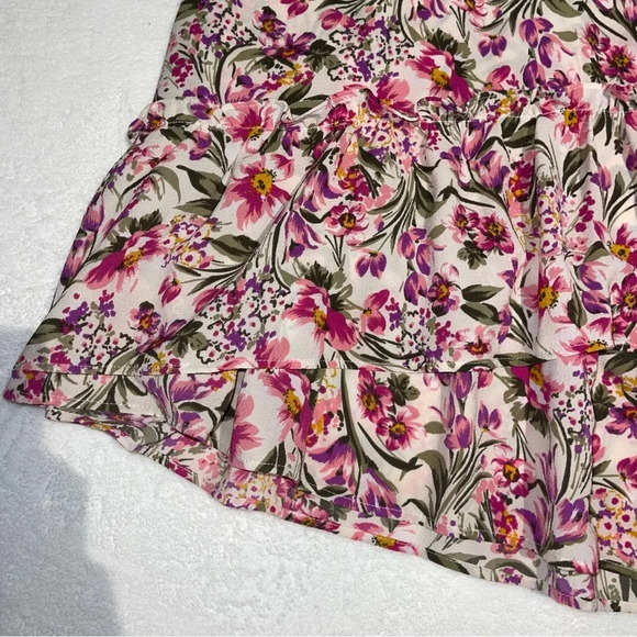 Lane Bryant Plus Size Floral Assymetric Hem Faux Wrap Knee Length Skirt Fair - Picture 4 of 12